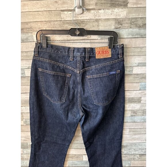 Women’s Guess Denim Jeans Dark Wash Vintage Low Waist Boot Leg Size 31 - Picture 12 of 15